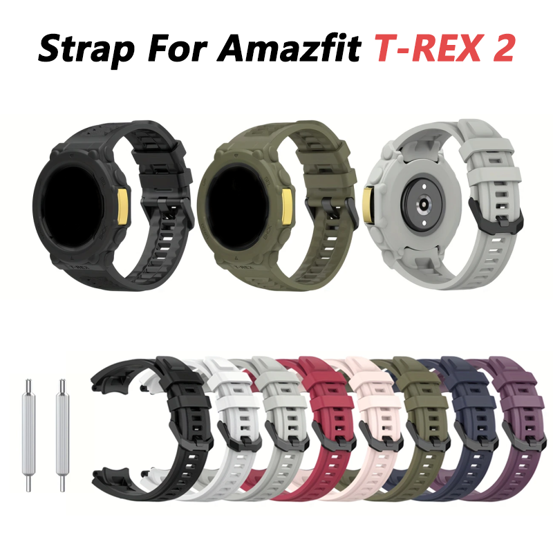 Italian Jewelry Watches - สายรัดสำหรับ AMAZFIT T-Rex 2 สายรัดแบบปรับได้สำหรับผู้ชาย พร้อมเครื่องมือถอด