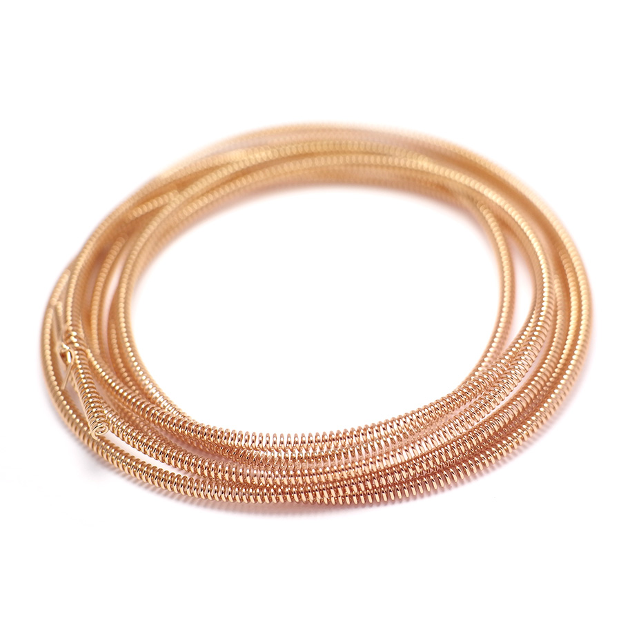Rose Gold Bracelet - โซ่สปริง, สร้อยข้อมือสร้อยคอทองเหลืองชุบทองคำสีกุหลาบ, โซ่เกลียว2มม., สร้อยคอต่างหูเครื่องประดับทำมือทำ1เมตร