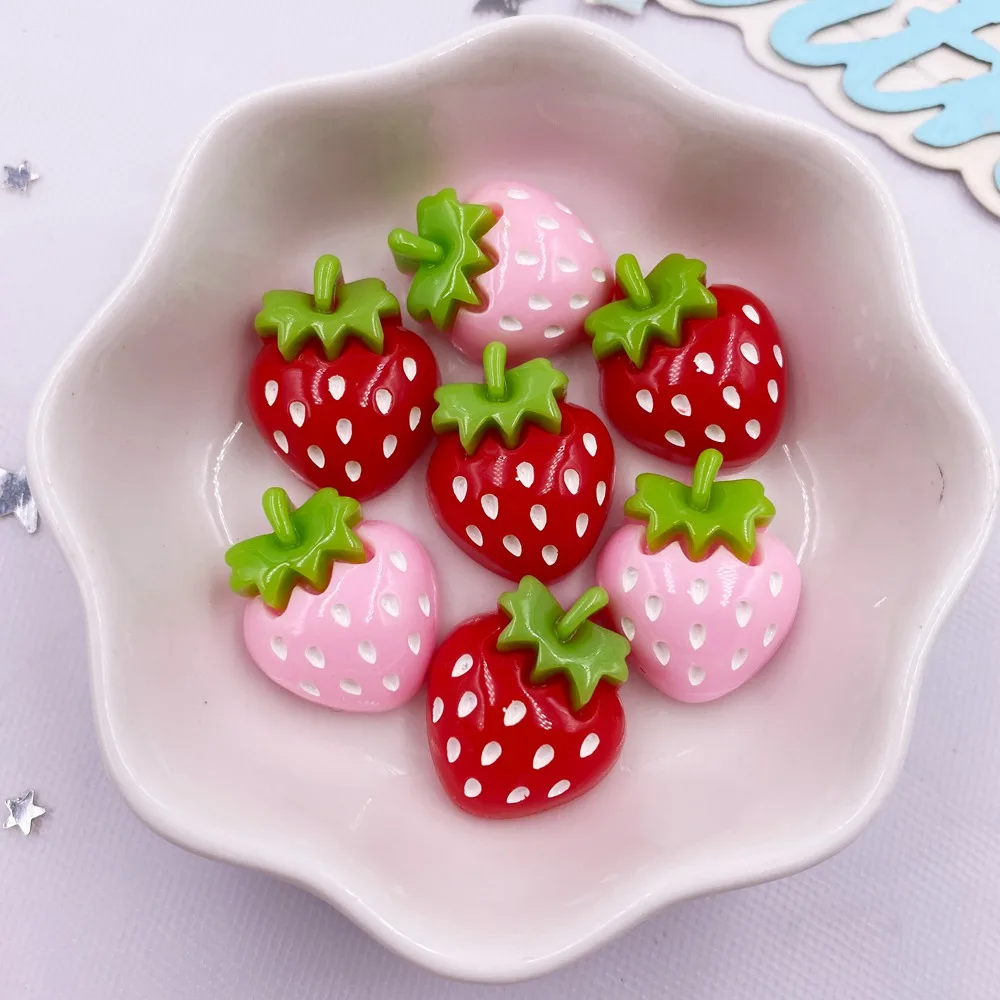 Paradise Jewelry & Watches Llc Miami - 10PCS เรซิ่น Kawaii การ์ตูนที่มีสีสันสตรอเบอร์รี่ Flatback หินตกแต่งสมุดภาพ