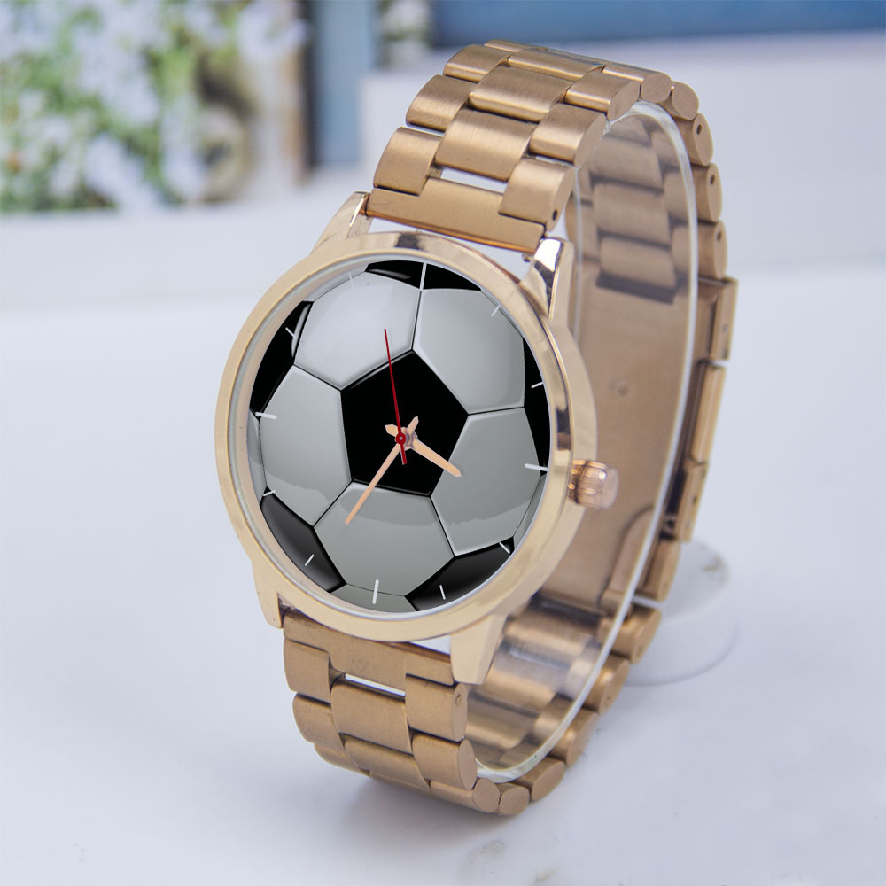Rose Gold Bracelet - นาฬิกาข้อมือดีไซน์ฟุตบอล แฟนบอล สีเงิน สำหรับผู้ชาย ผู้หญิง ของที่ระลึก