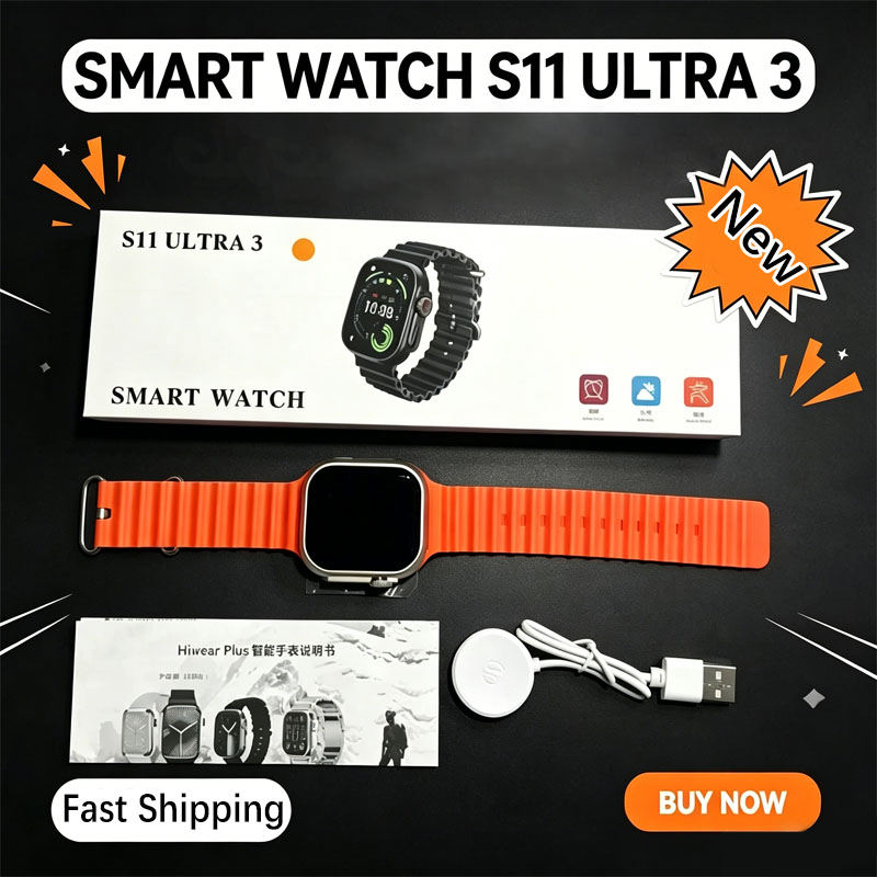 Italian Jewelry Watches - S11 Ultra 3 สมาร์ทวอทช์สำหรับผู้ชาย หน้าจอ HD