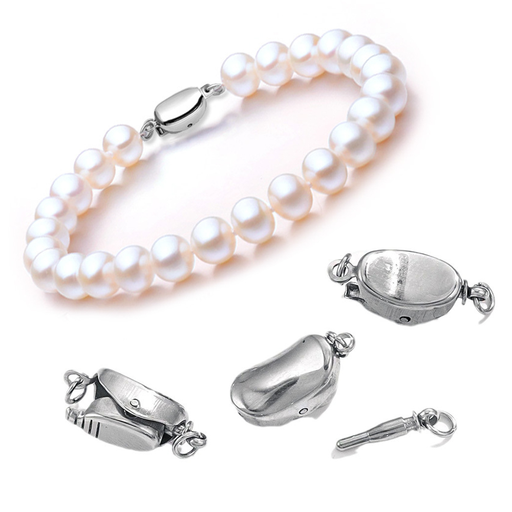 Pearl Necklace - ตัวล็อคสร้อยคอไทเทเนียมสตีล 5 ชิ้น ตัวล็อคแบบอานม้าสแตนเลส ไม่เป็นสนิม สำหรับทำสร้อยไข่มุก