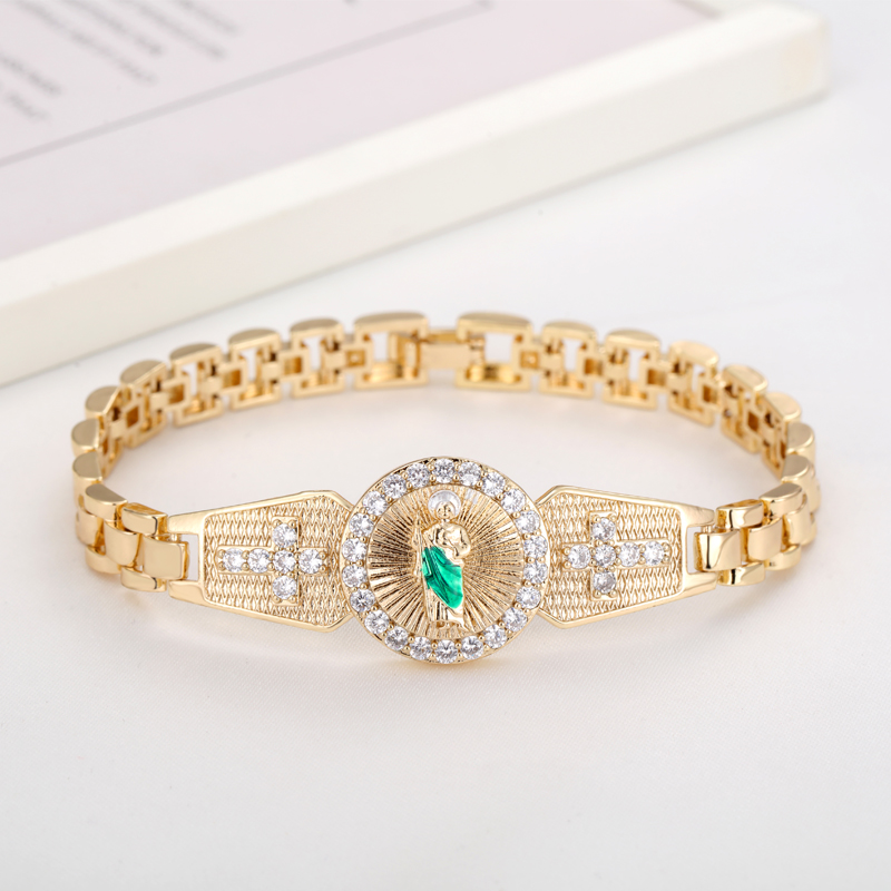 Paradise Jewelry & Watches Llc Miami - Sally's Paradise เครื่องประดับศาสนา Judas พ่อยอดนิยมใหม่ที่มีคุณภาพสูงกำไลเพทายสำหรับผู้ชายและผู้หญิงของขวัญ L3001