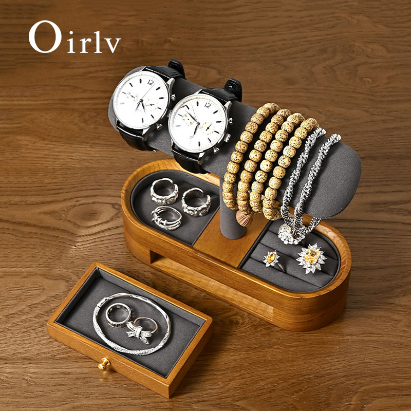 Jewelry Like Watches - Oirlv ไม้เนื้อแข็งนาฬิกาออแกไนเซอร์ชั้นวาง T-bar นาฬิกาผู้ถือออแกไนเซอร์ตู้โชว์สร้อยข้อมือกําไลข้อมือเครื่องประดับยืนแสดงนาฬิกาการจัดเก็บ
