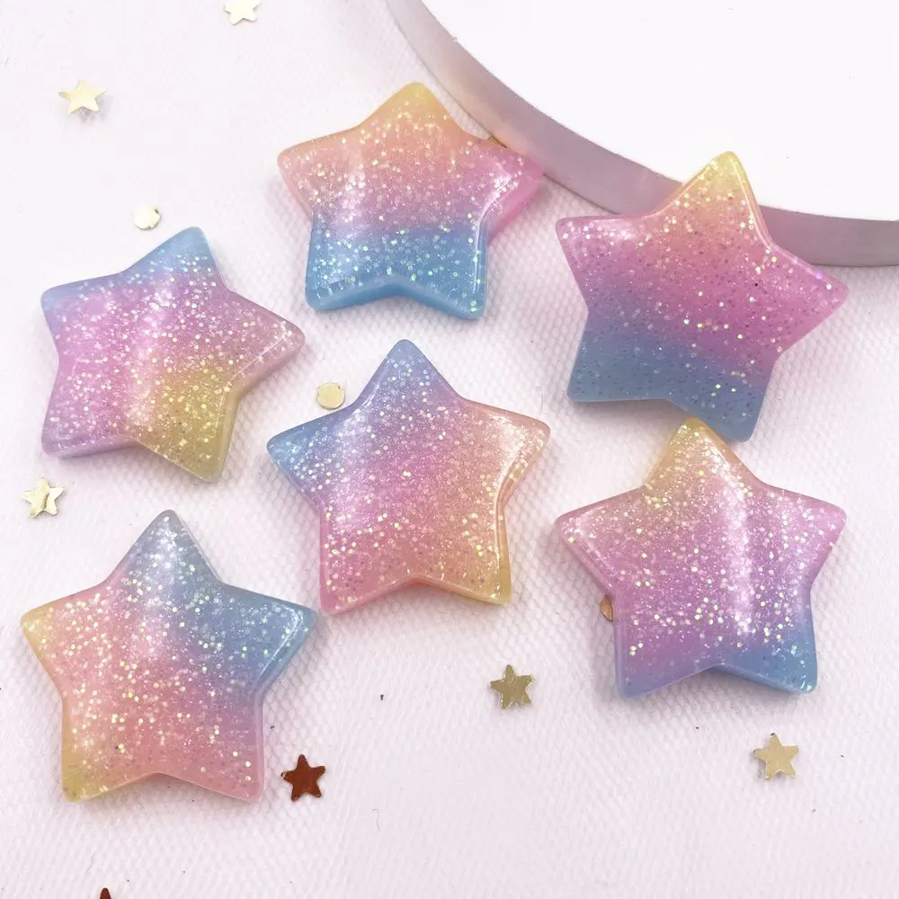 Paradise Jewelry & Watches Llc Miami - 10PCS Glitter Kawaii เรซิ่นที่มีสีสัน 25 มม.แบน