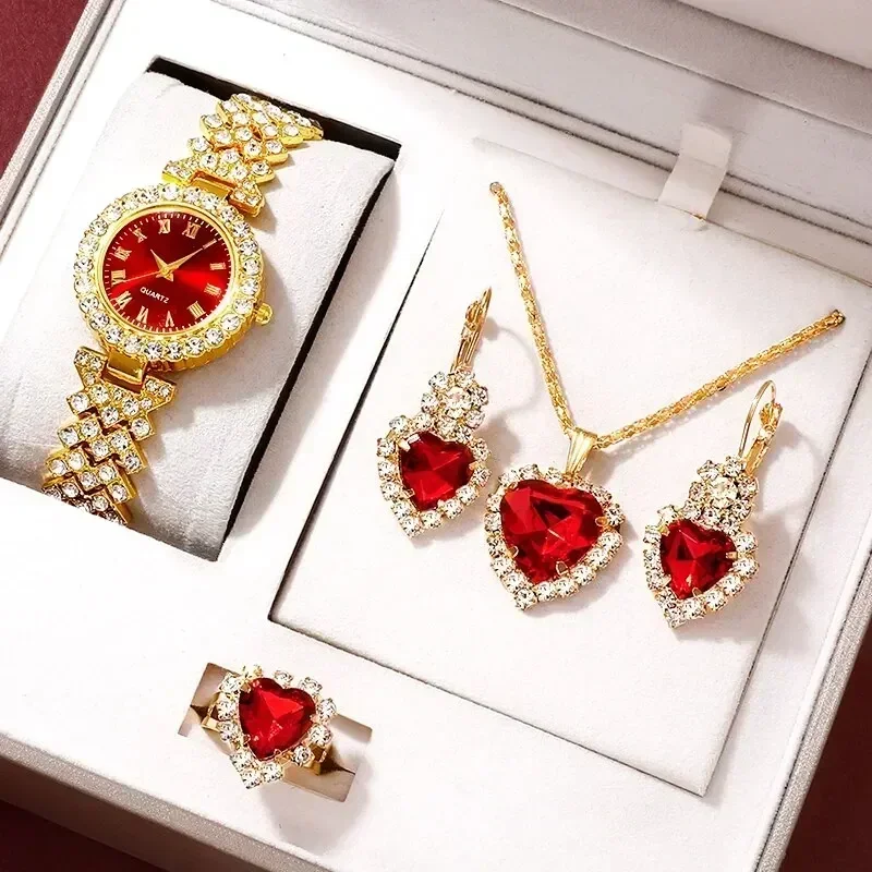 Jewelry Like Watches - นาฬิกาหรูหราทองผู้หญิงแหวนสร้อยคอต่างหูพลอยเทียม Fashion Jam Tangan สร้อยข้อมือผู้หญิงลำลองนาฬิกาชุดเครื่องประดับ