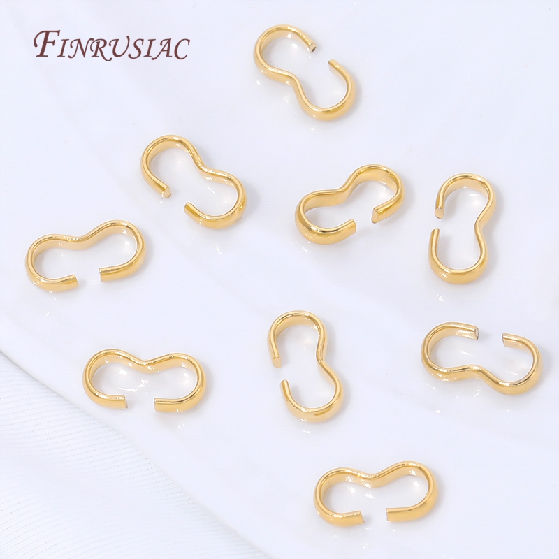 Gold Plated Ring - ตัวล็อคแบบตะขอรูปตัว S ชุบทอง 18K, ตัวเชื่อมวงแหวนรูปตัว S