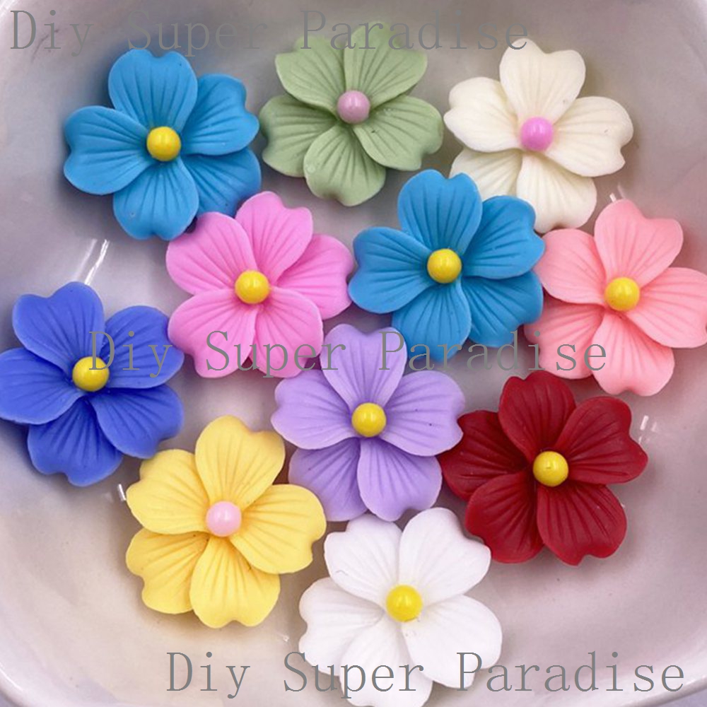 Paradise Jewelry & Watches Llc Miami - 50 ชิ้นเรซิ่นที่มีสีสัน 16 มิลลิเมตรดอกไม้แบนหินตุ๊กตาสมุดภาพ DIY งานแต่งงานคริสต์มาสตกแต่งงานศิลปะเครื่องประดับหัตถกรรมอุปกรณ์เสริม