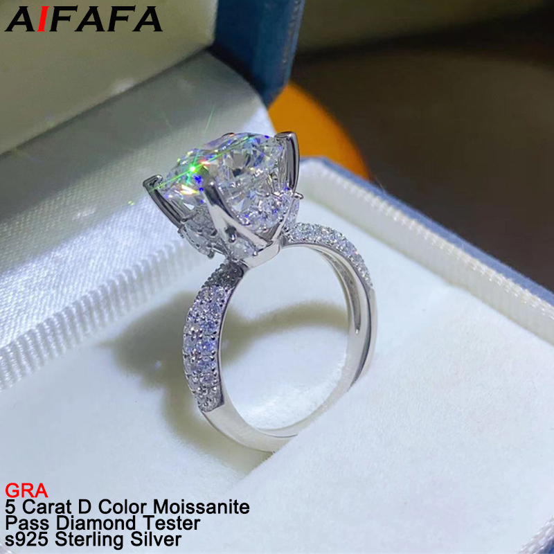 Moissanite Ring - 5 กะรัต D สี VVS1 Moissanite