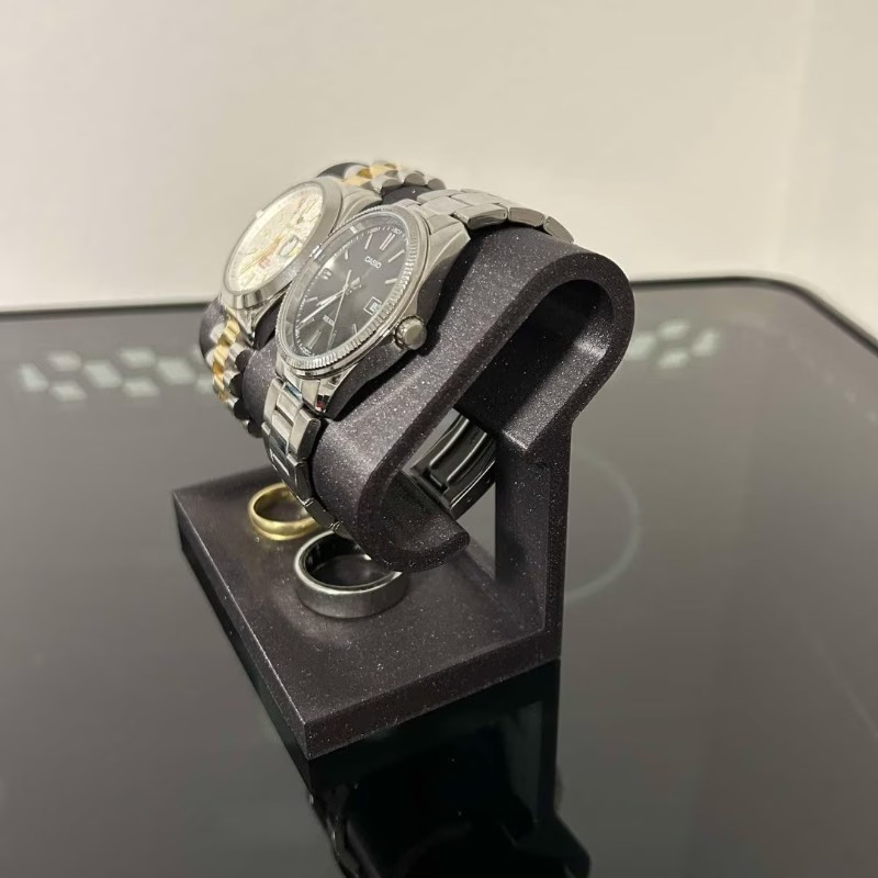 Jewelry Like Watches - แท่นโชว์เครื่องประดับแบบสองชั้น, ที่จัดระเบียบบนโต๊ะแบบขัดเงา, ที่วางนาฬิกาอเนกประสงค์, ที่ใส่สร้อยคอ/แหวน, กล่องใส่เครื่องประดับ