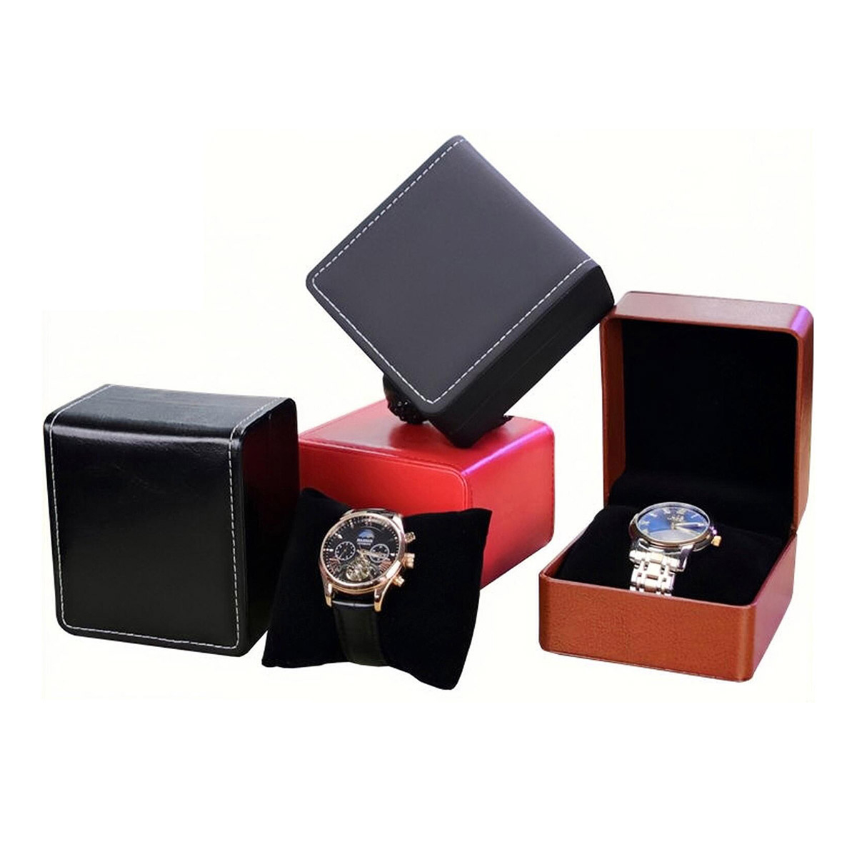 Best Jewelry Watches Women - แฟชั่นหนังนาฬิกากล่องผู้ถือนาฬิกากล่องสร้อยข้อมือกล่องเครื่องประดับสําหรับชายหญิงที่ดีที่สุดของขวัญใหม่