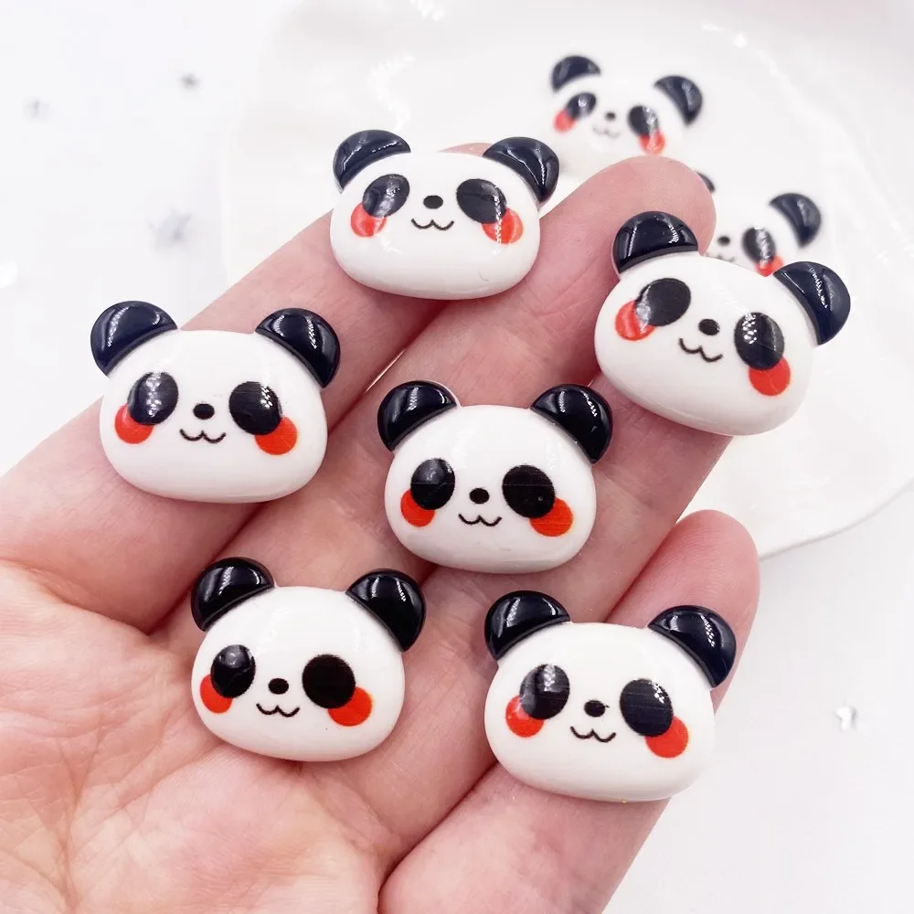 Paradise Jewelry & Watches Llc Miami - 12PCS Kawaii สีสันเรซิ่นสีดําสีขาว PANDA Flatback Cabochon