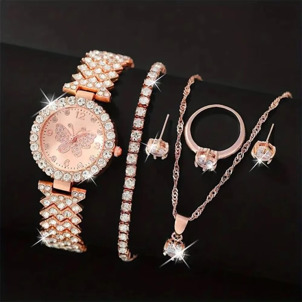 6 ชิ้น/เซ็ตหรูหราไรน์สโตนผีเสื - Jewelry Like Watches บทวิจารณ์และราคา