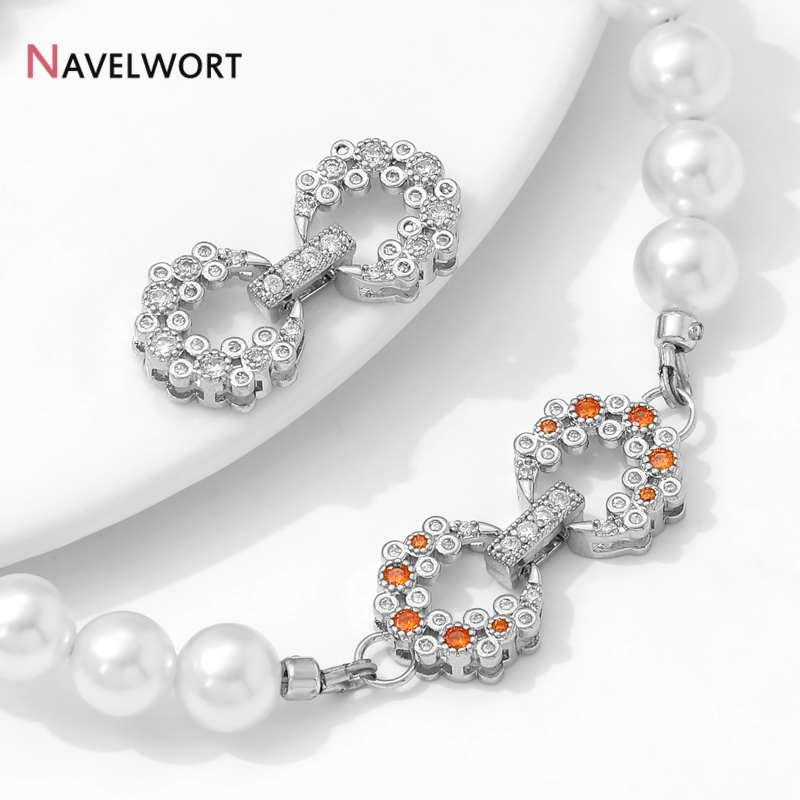 ตัวล็อคแบบมีหัวต่อประดับมุกและ - Pearl Necklace บทวิจารณ์และราคา