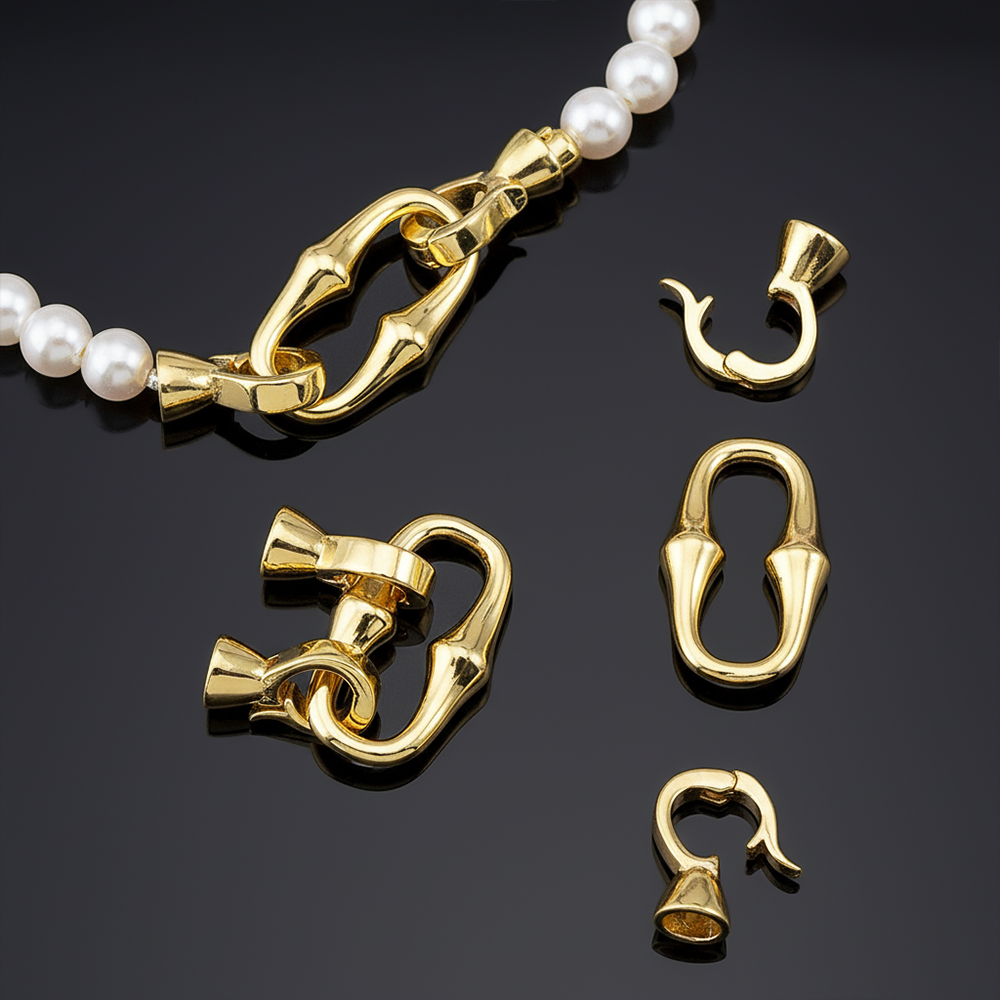 1 ชิ้น ตัวล็อคแบบหัวคู่ชุบทองแ - Pearl Necklace บทวิจารณ์และราคา