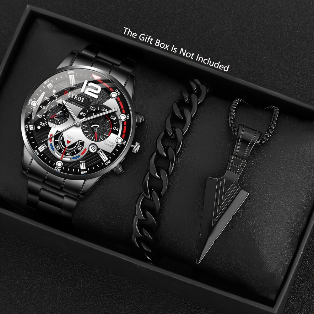 3 ชิ้น/เซ็ตนาฬิกาแฟชั่นผู้ชายส - Best Jewelry Watches For Men บทวิจารณ์และราคา