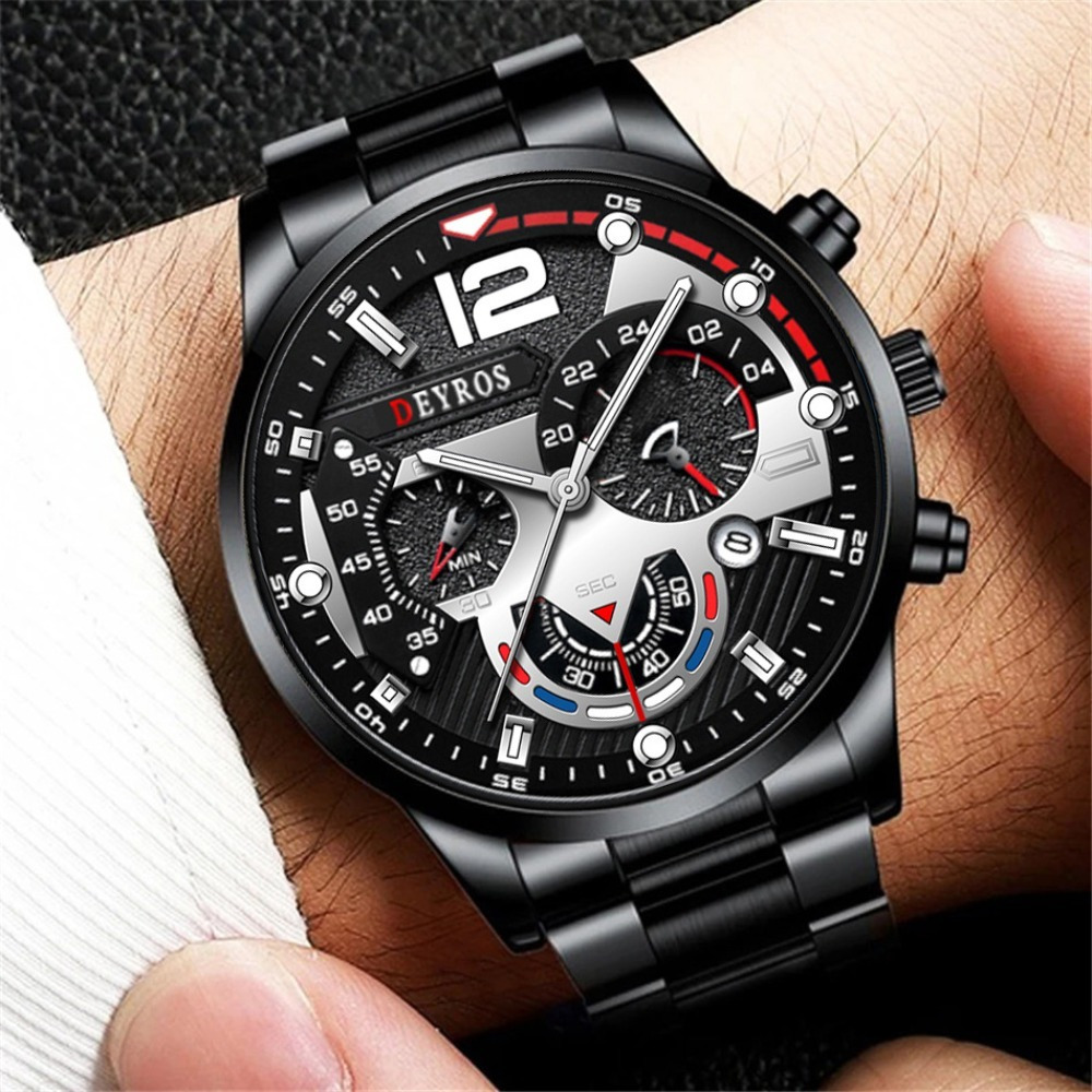 3 ชิ้น/เซ็ตนาฬิกาแฟชั่นผู้ชายส - Best Jewelry Watches For Men บทวิจารณ์และราคา