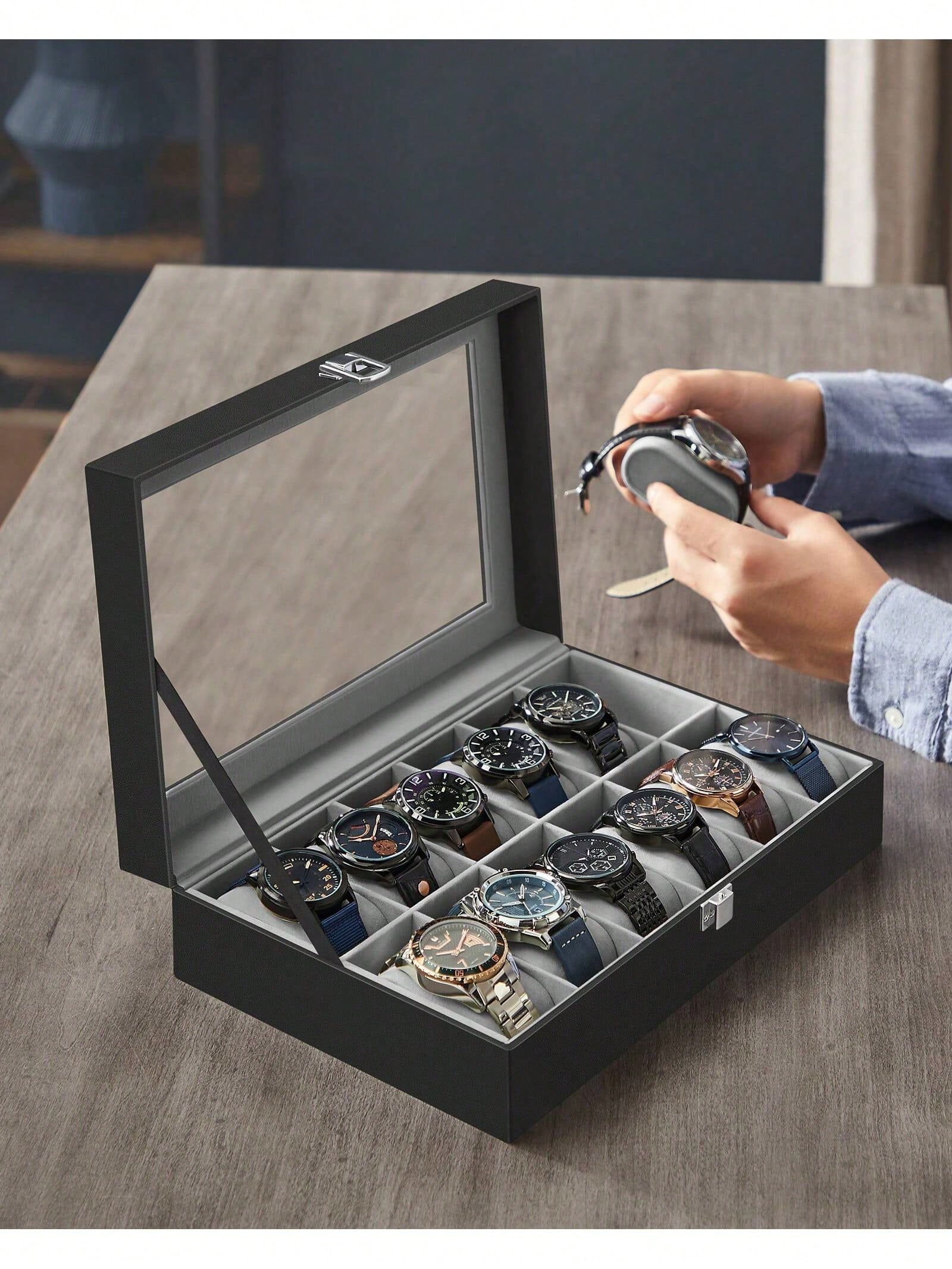 กล่องเก็บนาฬิกาแบบล็อคได้ 12 ช - Jewelry Like Watches บทวิจารณ์และราคา