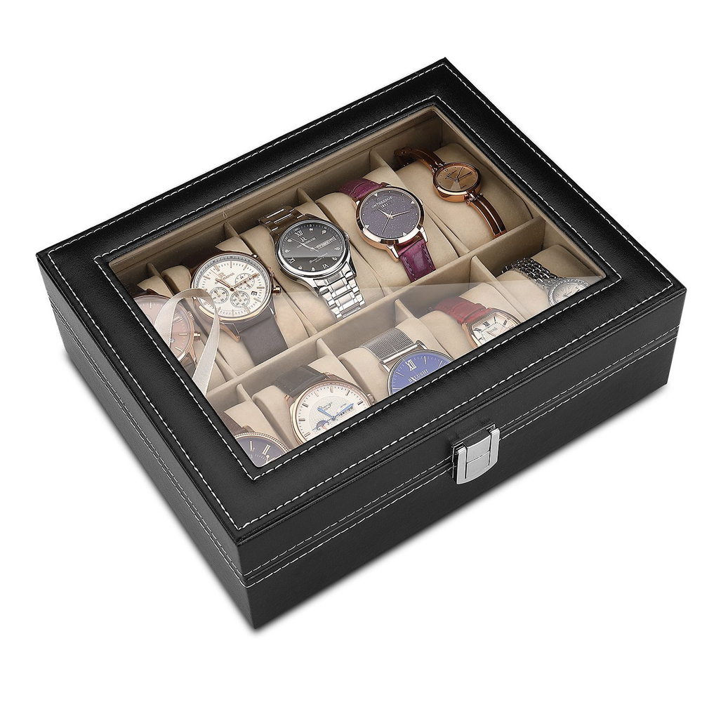 กล่องใส่นาฬิกาหนัง PU สีเทา10บ - Best Jewelry Watches Women บทวิจารณ์และราคา