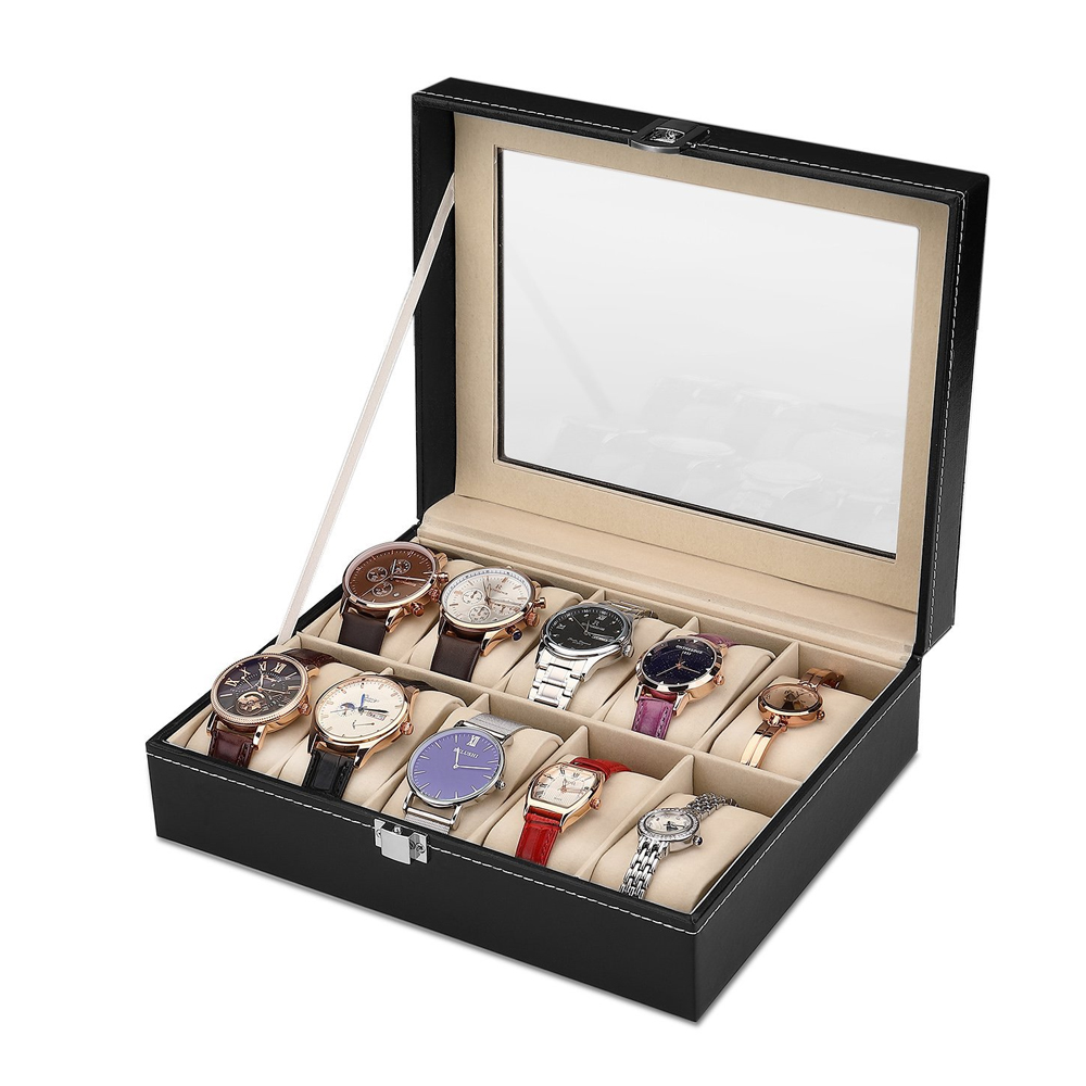 กล่องใส่นาฬิกาหนัง PU สีเทา10บ - Best Jewelry Watches Women บทวิจารณ์และราคา