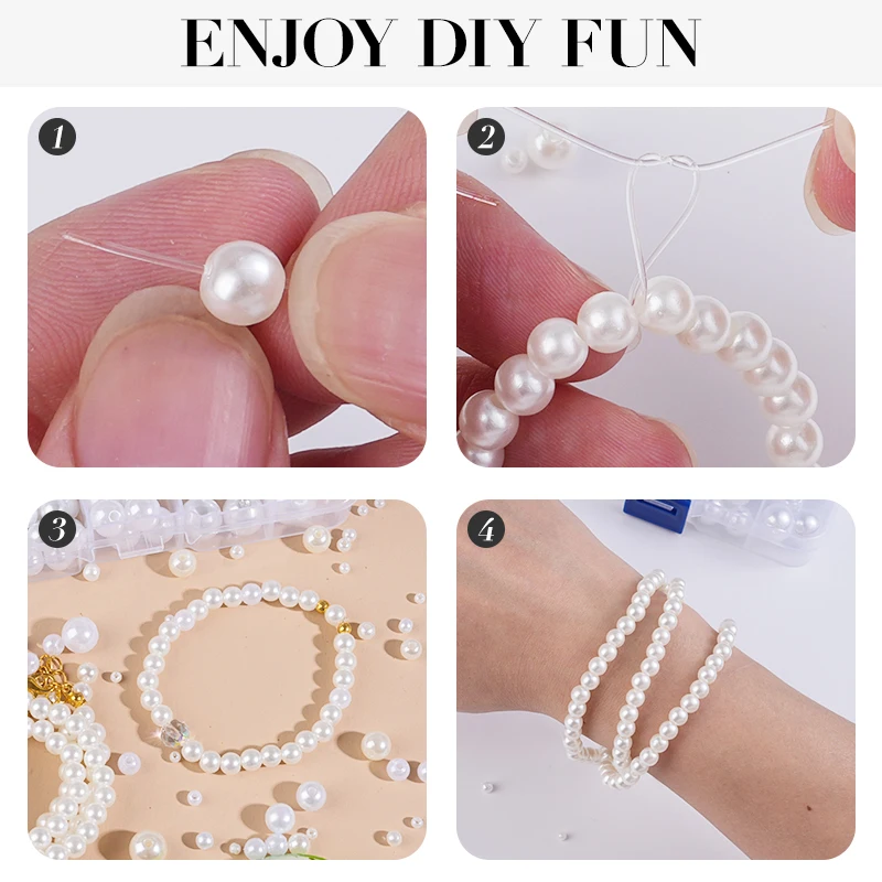 ชุดลูกปัดเรซิ่นมุกเทียม 800 ชิ - Pearl Necklace บทวิจารณ์และราคา