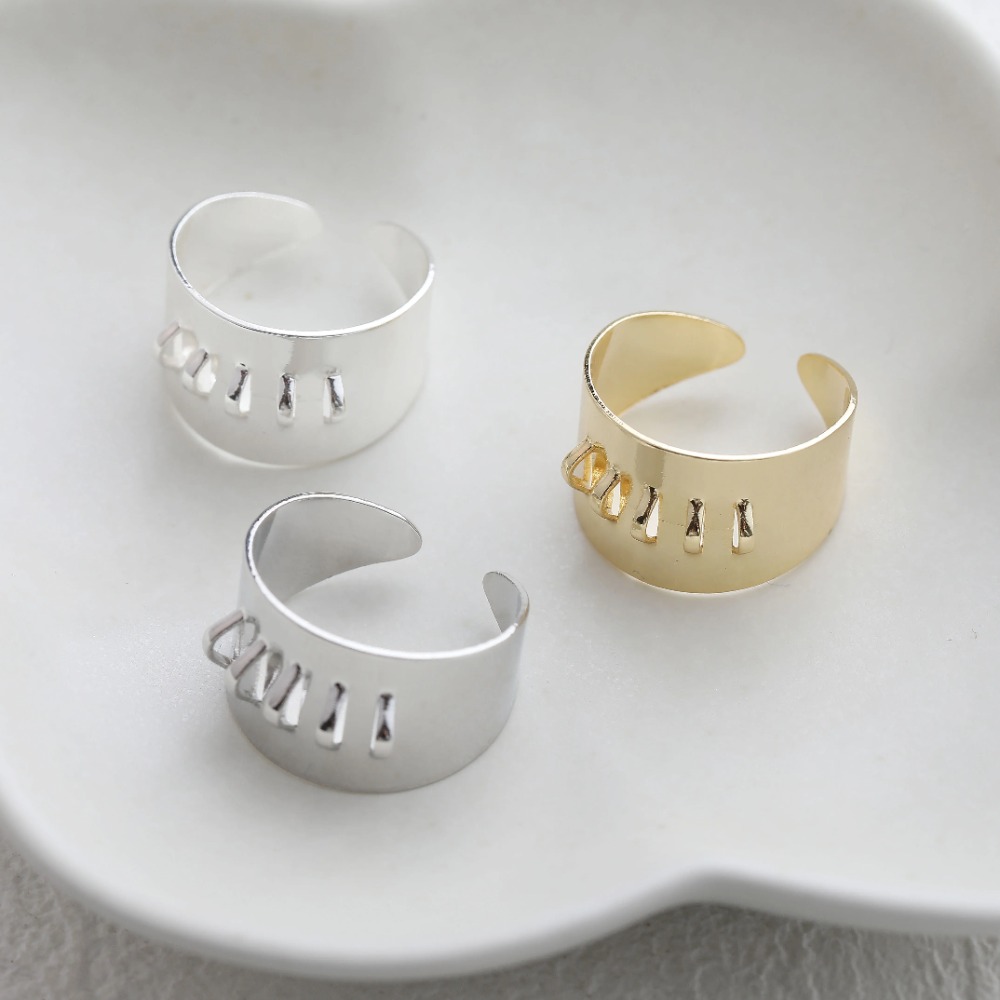 4PCS แหวนทองเหลืองการตั้งค่าแข - Gold Plated Ring บทวิจารณ์และราคา
