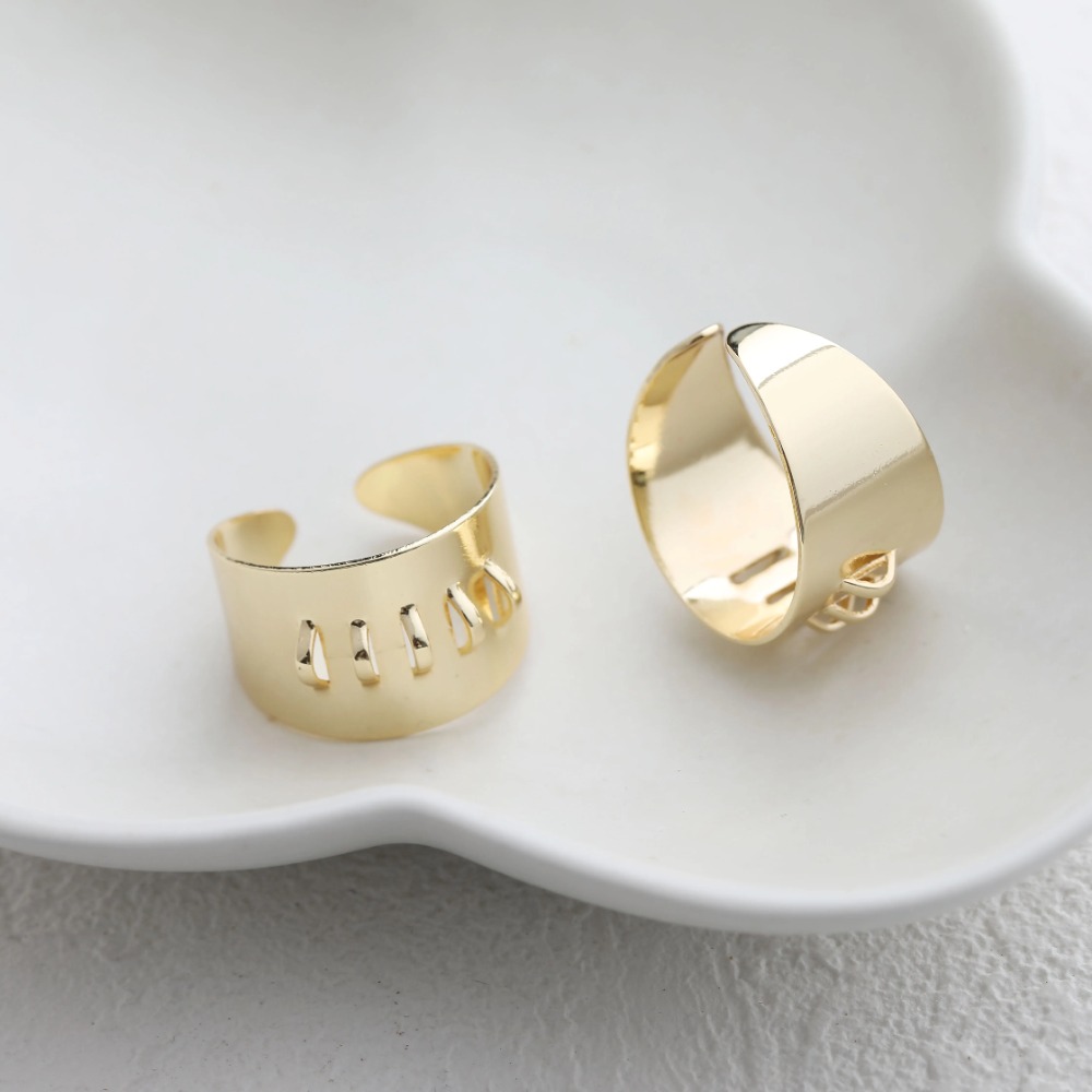 4PCS แหวนทองเหลืองการตั้งค่าแข - Gold Plated Ring บทวิจารณ์และราคา
