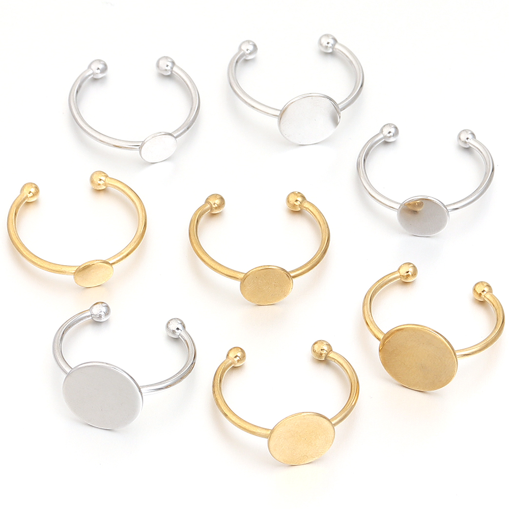 5Pcs / Lot สแตนเลสชุบทองคำฐานว - Gold Plated Ring บทวิจารณ์และราคา