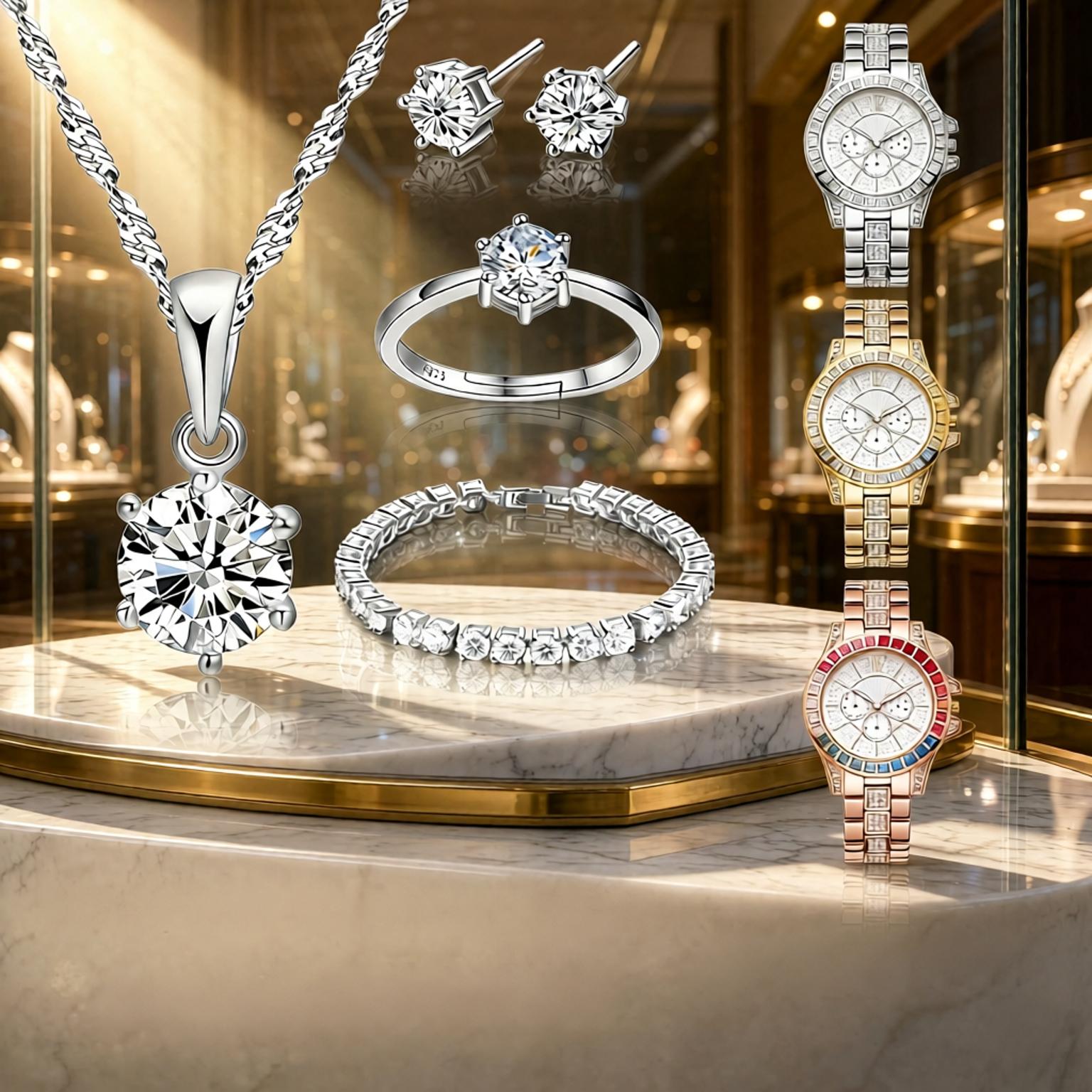 ชุดเครื่องประดับหรูหรา 925 เงิ - Best Jewelry Watches Women บทวิจารณ์และราคา