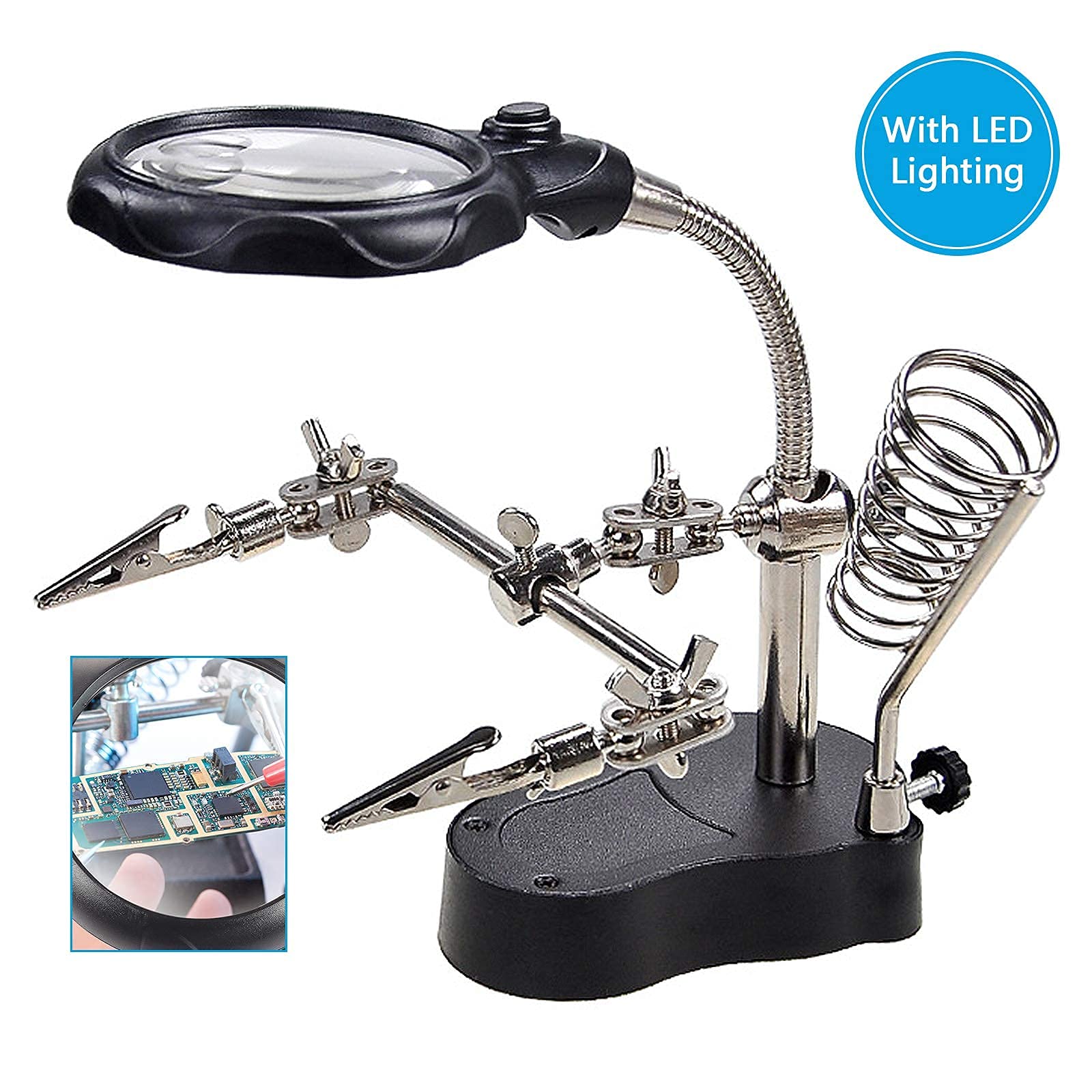 สถานีบัดกรีแบบมือช่วยพร้อมไฟ L - Jewelry Watches Repair บทวิจารณ์และราคา
