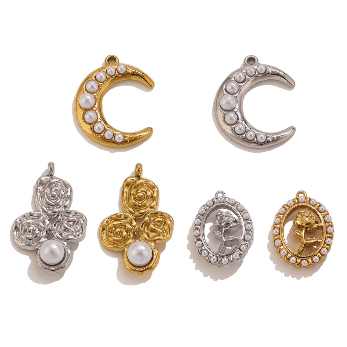 จี้รูปพระจันทร์และดอกกุหลาบประ - Rose Gold Bracelet บทวิจารณ์และราคา