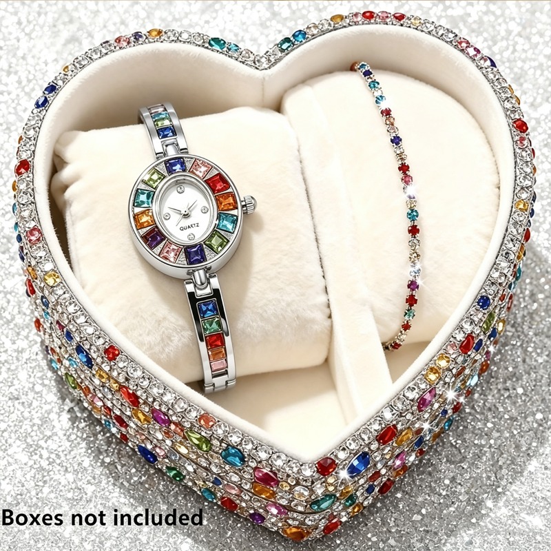 2 ชิ้น นาฬิกาข้อมือควอตซ์ผู้หญ - Jewelry Like Watches บทวิจารณ์และราคา