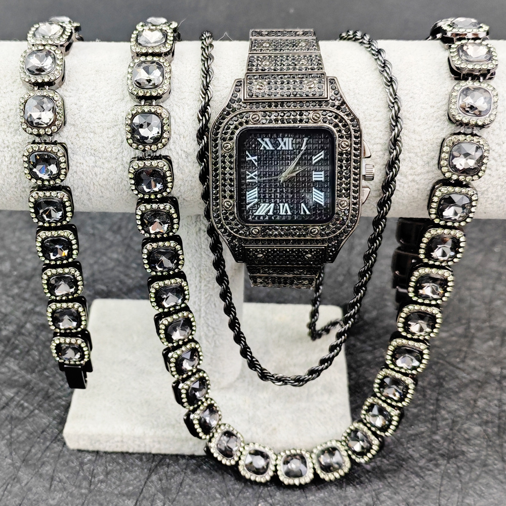 Purco สีดํานาฬิกาเทนนิสโซ่สร้อ - Icebox Jewelry Watches บทวิจารณ์และราคา