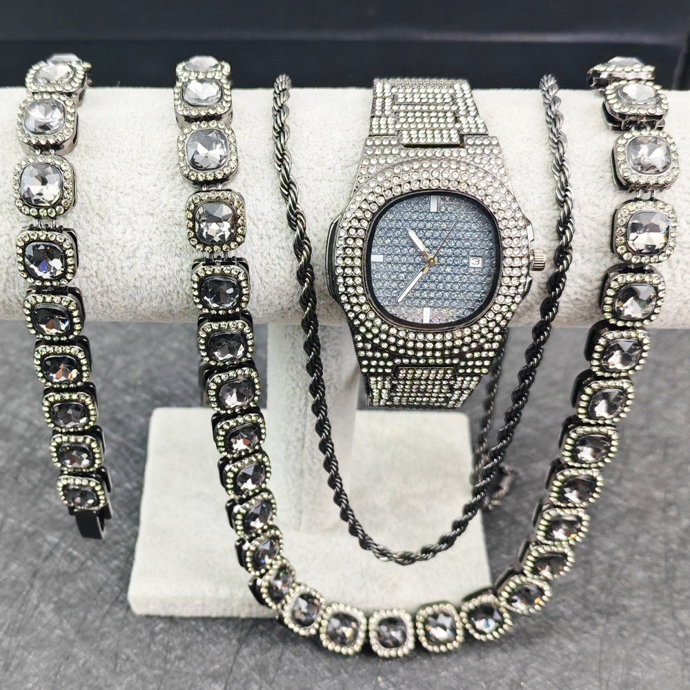 Purco สีดํานาฬิกาเทนนิสโซ่สร้อ - Icebox Jewelry Watches บทวิจารณ์และราคา