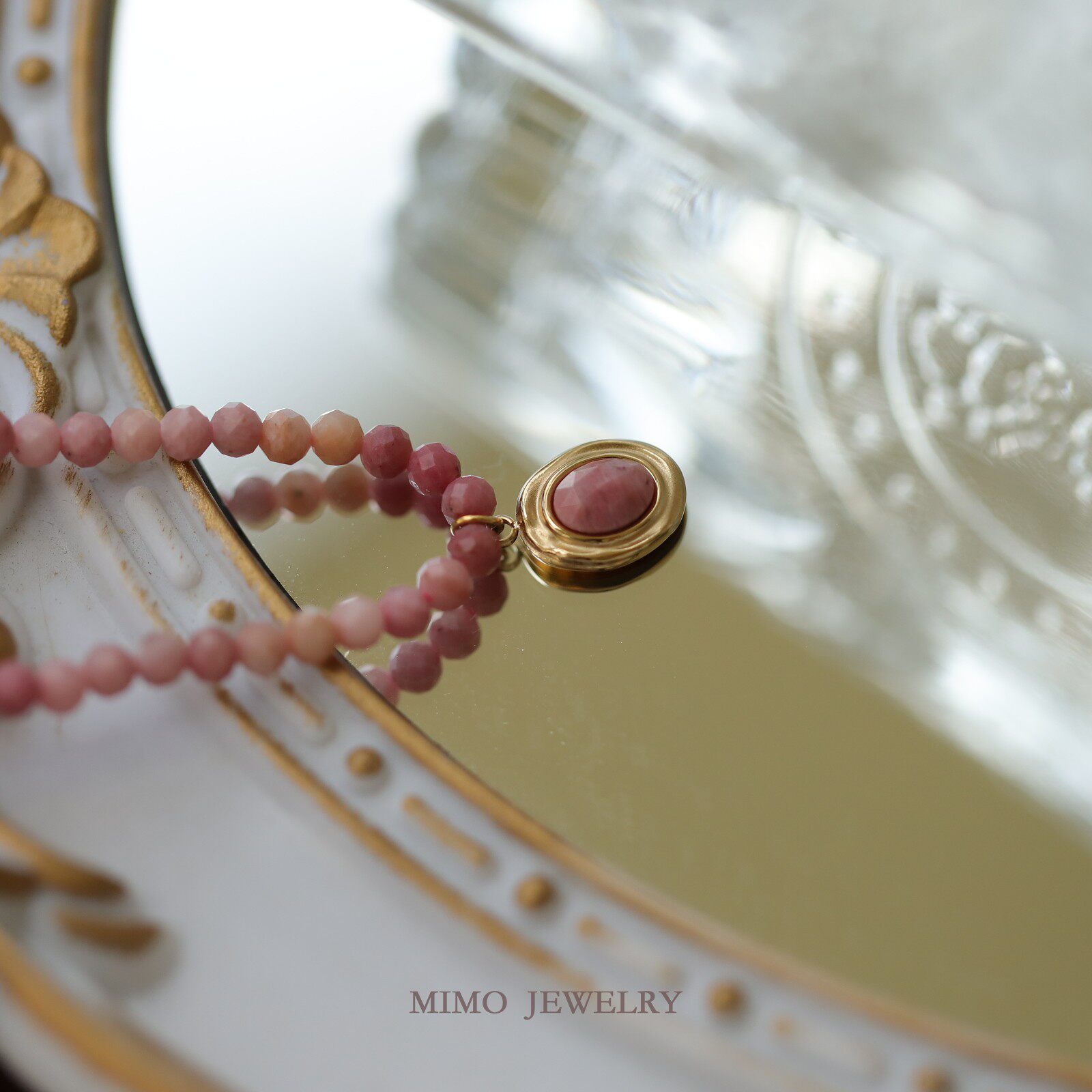 จี้หินสีแดงทรงเหลี่ยมเคลือบทอง - Rose Gold Bracelet บทวิจารณ์และราคา