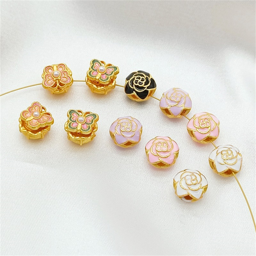 ทอง 18K ชุบทรายทองลูกปัดกุหลาบ - Rose Gold Bracelet บทวิจารณ์และราคา
