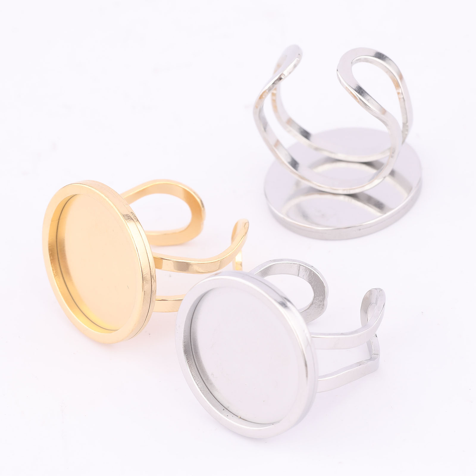 5pcs 18mm รอบ Cabochon แหวน BE - Gold Plated Ring บทวิจารณ์และราคา