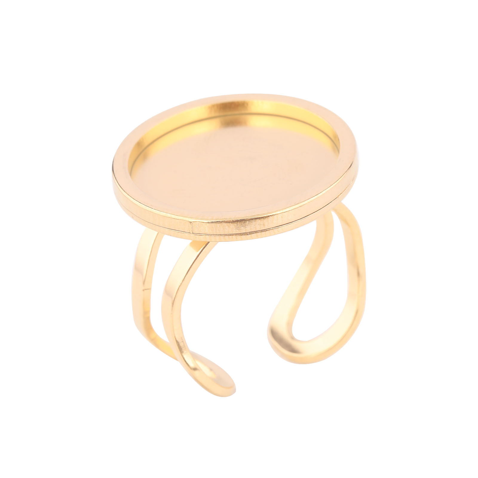 5pcs 18mm รอบ Cabochon แหวน BE - Gold Plated Ring บทวิจารณ์และราคา