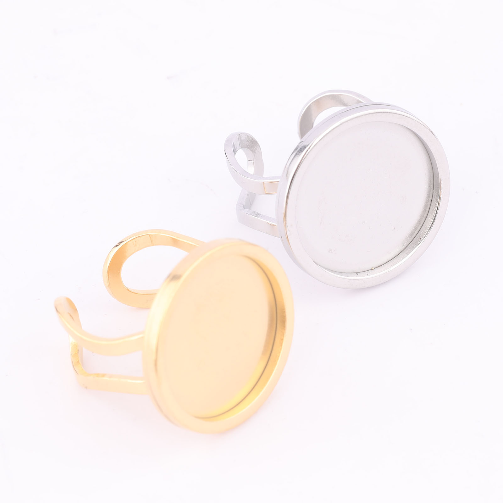 5pcs 18mm รอบ Cabochon แหวน BE - Gold Plated Ring บทวิจารณ์และราคา