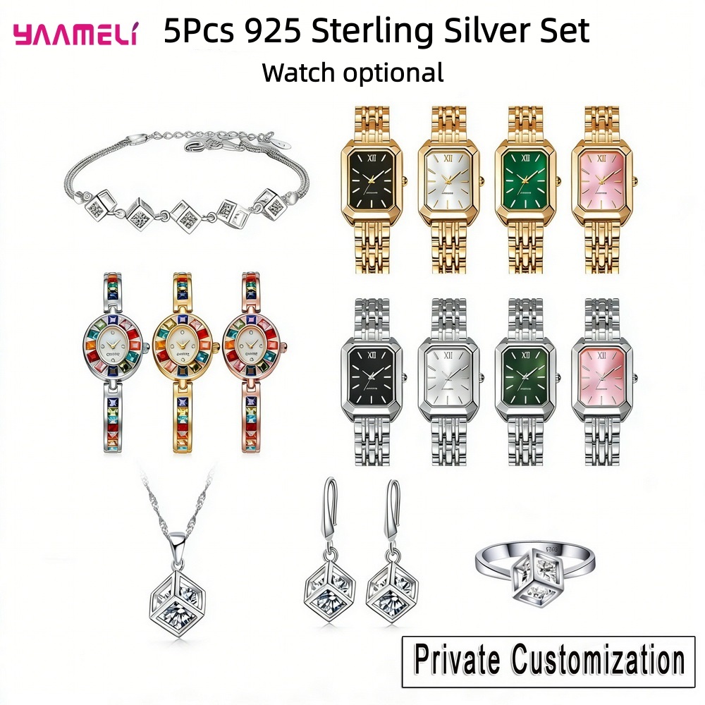 หรูหรา 925 เงินสเตอร์ลิงเรขาคณ - Best Jewelry Watches Women บทวิจารณ์และราคา