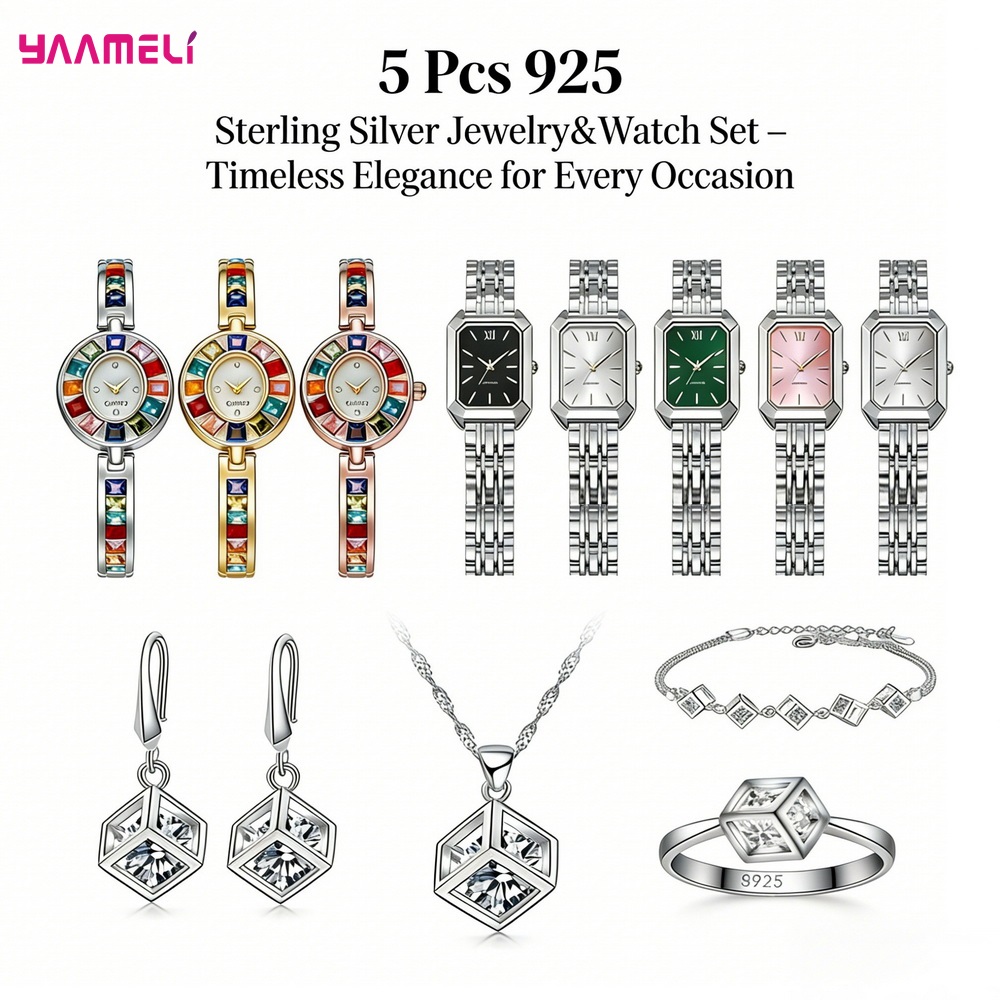 หรูหรา 925 เงินสเตอร์ลิงเรขาคณ - Best Jewelry Watches Women บทวิจารณ์และราคา